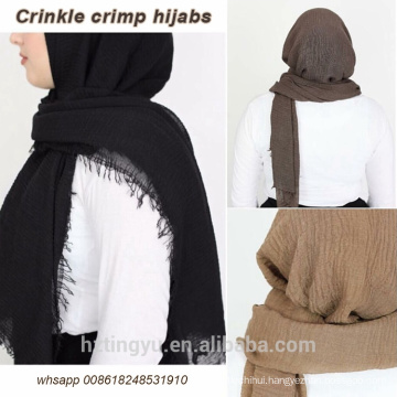 High quality Wholesale maxi muslim scarf shawl bubble cotton crinkle hijab